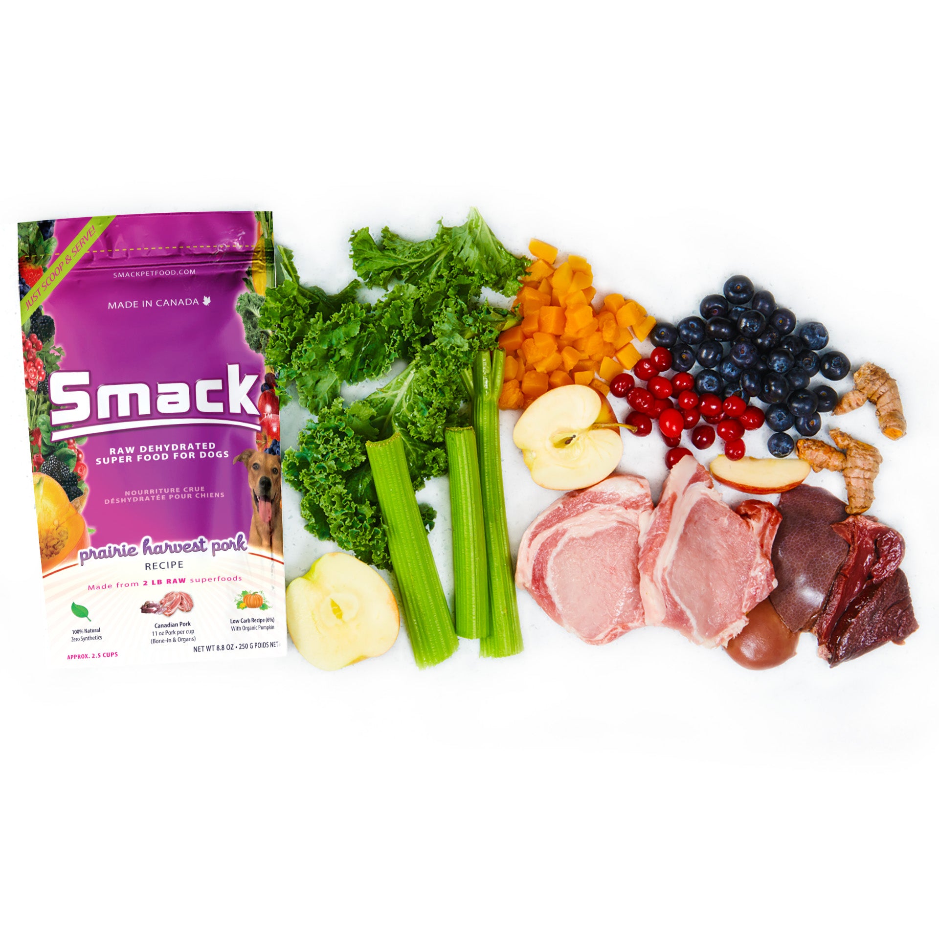 Smack Dehydrated Raw Dog Food - Prairie Harvest Pork