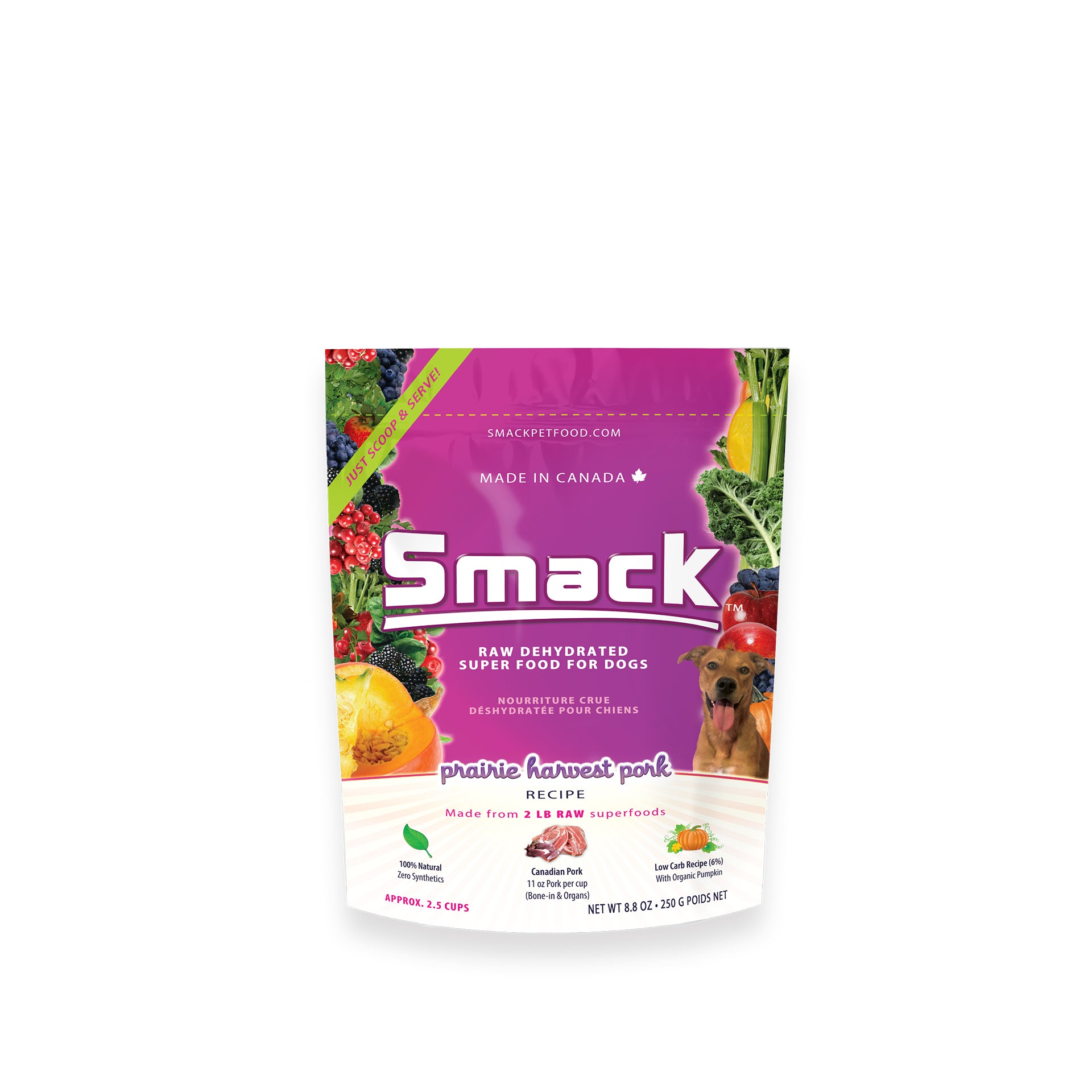 Smack Dehydrated Raw Dog Food - Prairie Harvest Pork