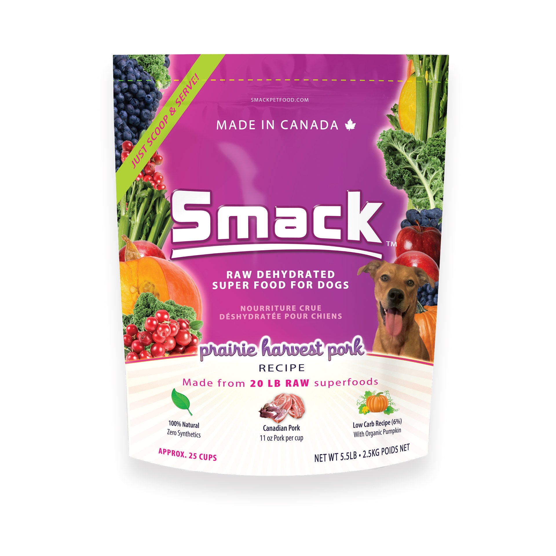 Smack Dehydrated Raw Dog Food - Prairie Harvest Pork
