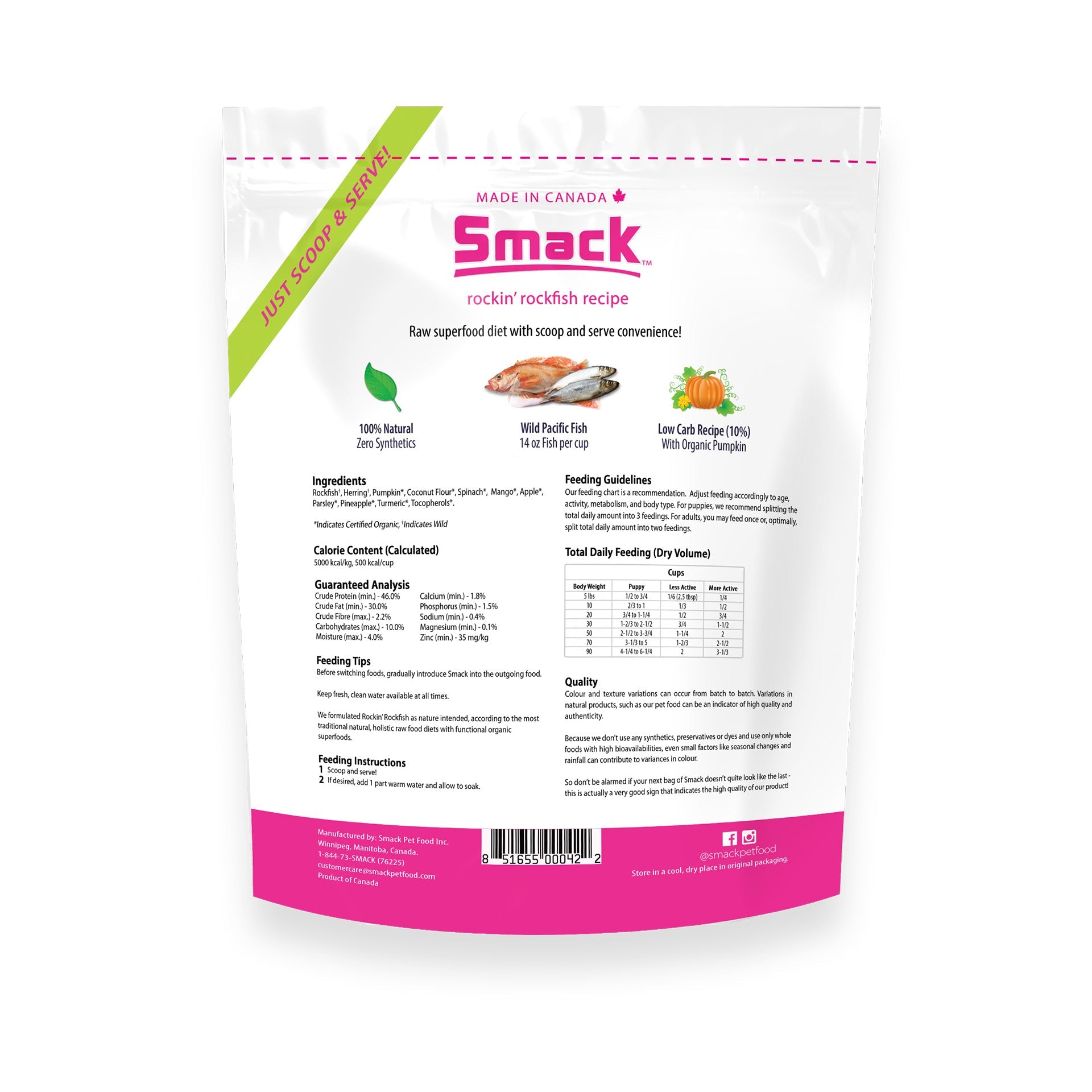 Smack Dehydrated Raw Dog Food - Rockin' Rockfish
