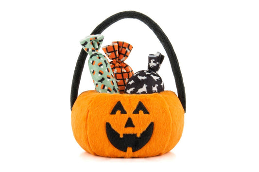 Howl-o-ween Pumpkin Basket Plush Dog Toy