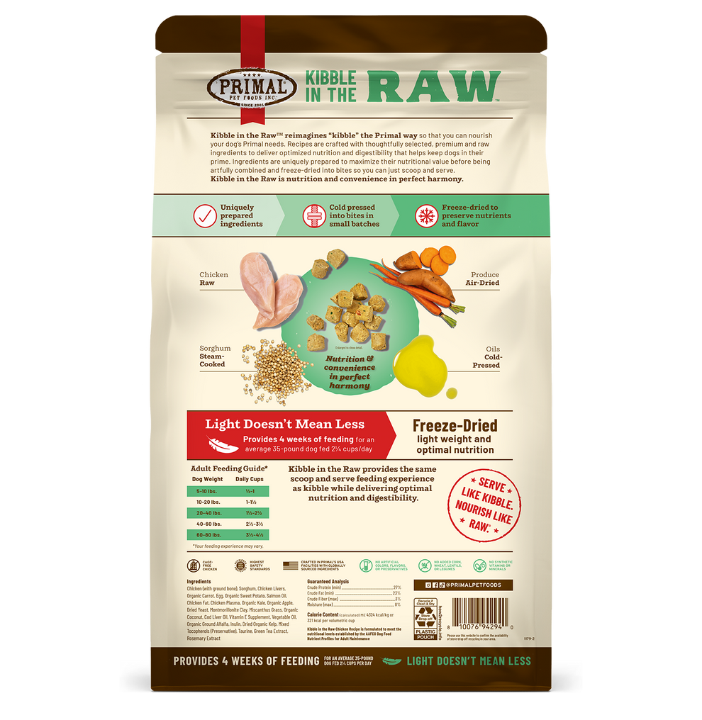 Primal Kibble in the Raw Freeze Dried Dog Food