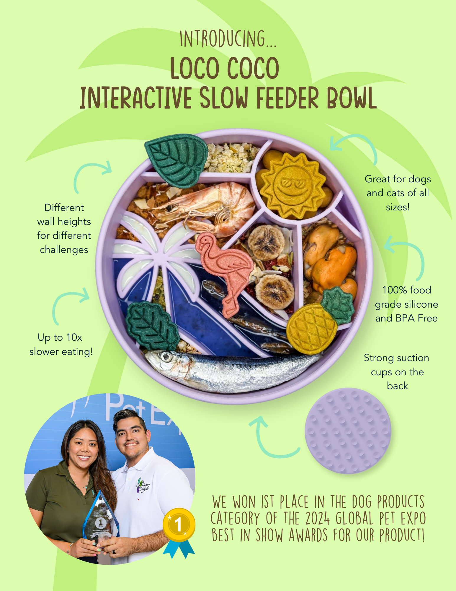 Loco Coco Interactive Slow Feeder Bowl
