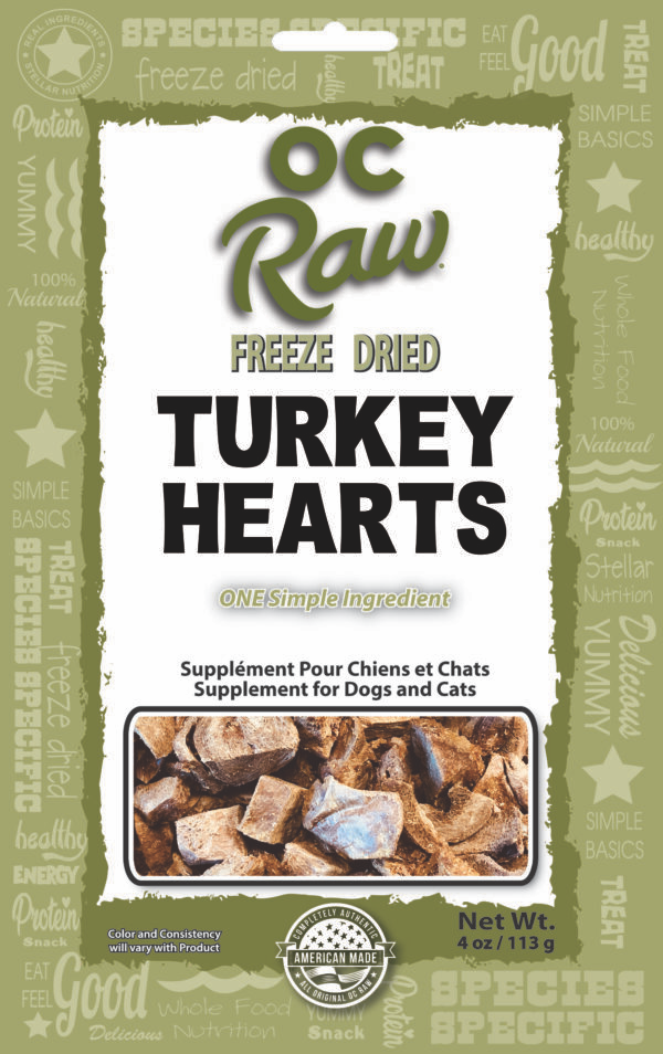 OC Raw Freeze Dried Turkey Hearts