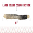 Cargar la imagen en la vista de la galería, Rolled Beef Collagen Wrapped With Cod Skin 8" Chew Stick
