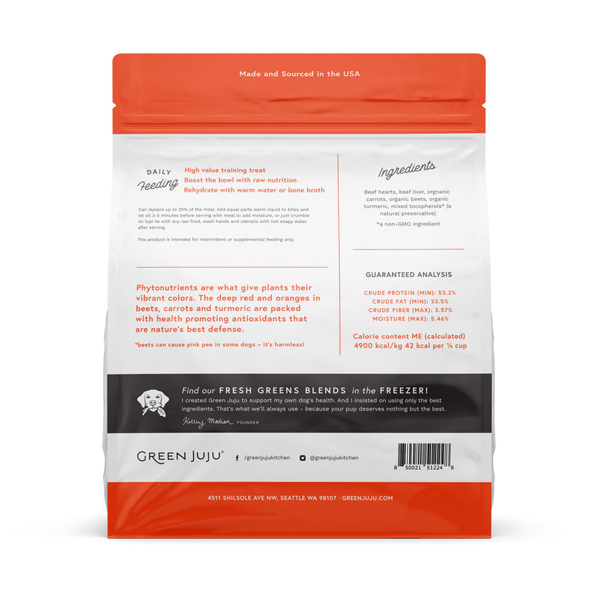 Green Juju Freeze Dried Whole Food Bites - Beef Red