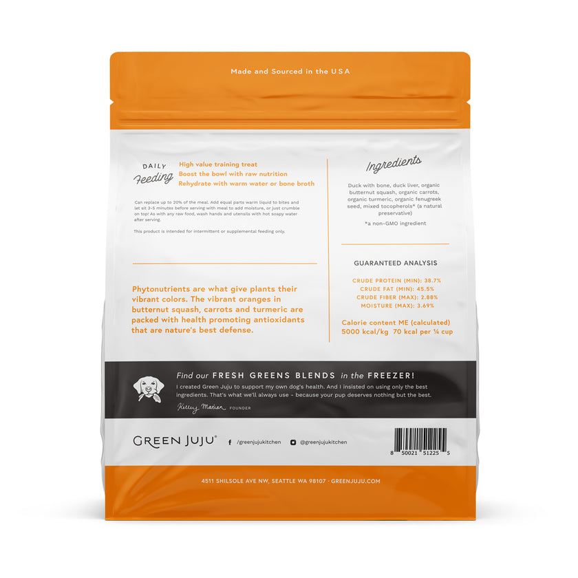 Green Juju Freeze Dried Whole Food Bites - Duck Orange