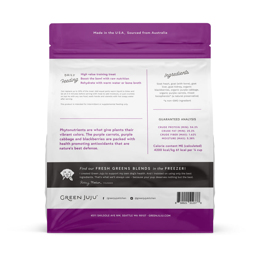 Green Juju Freeze Dried Whole Food Bites - Goat Purple