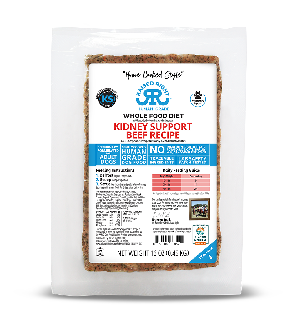 Raised Right Kidney Support Gently Cooked Dog Food