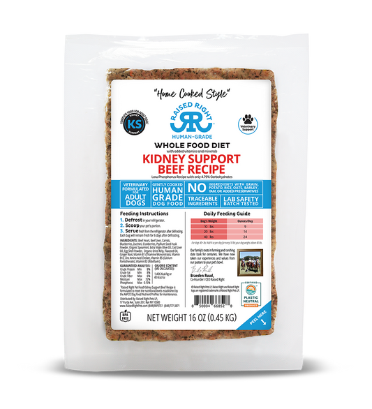 Raised Right Kidney Support Gently Cooked Dog Food