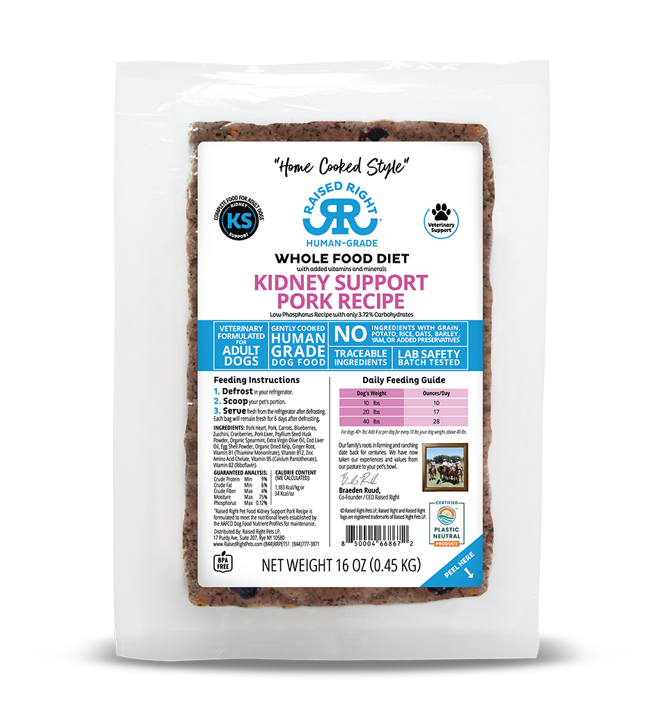 Raised Right Kidney Support Gently Cooked Dog Food