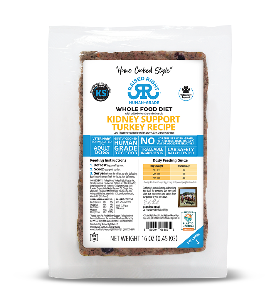 Raised Right Kidney Support Gently Cooked Dog Food