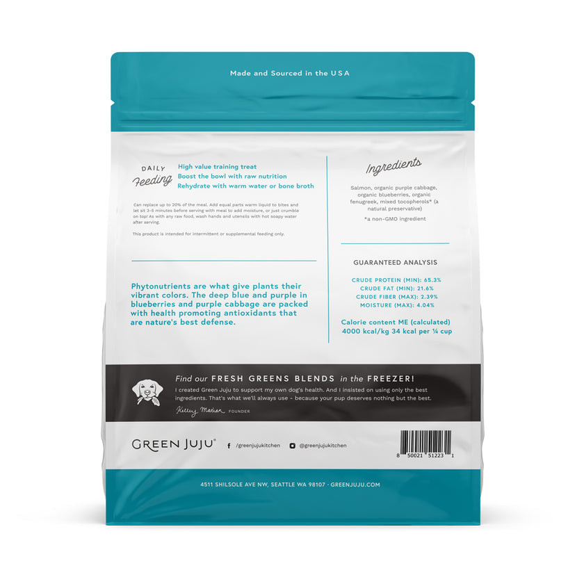 Green Juju Freeze Dried Whole Food Bites - Salmon Blue