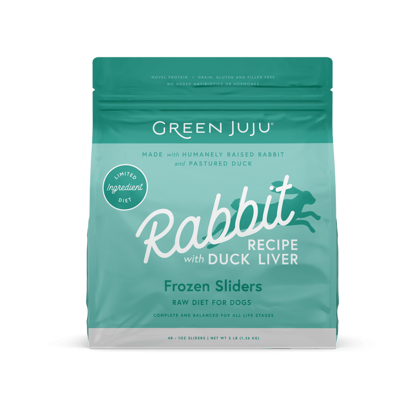 Green Juju Frozen Raw Dog Food - Rabbit