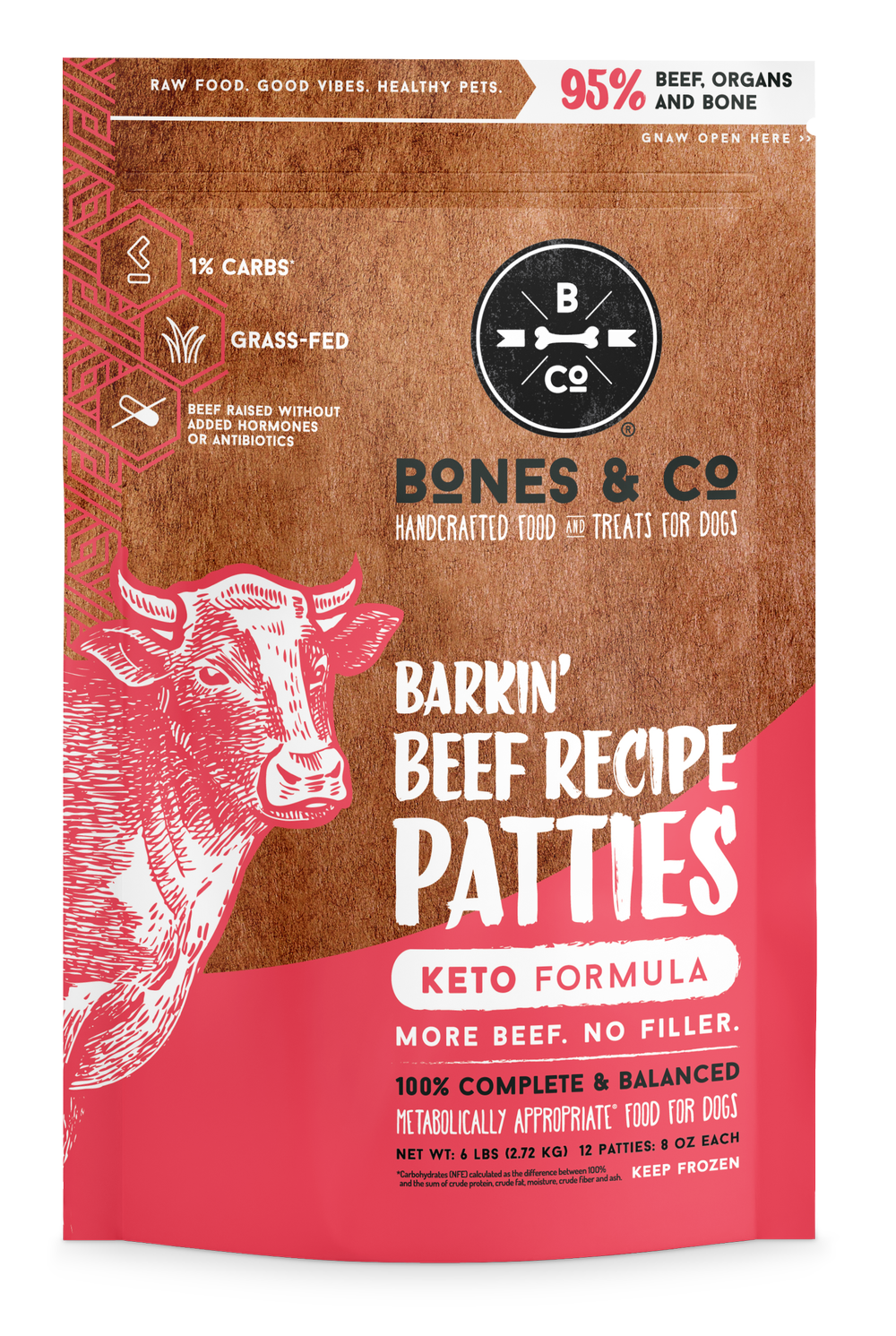 Bones & Co Frozen Raw Dog Food - Beef