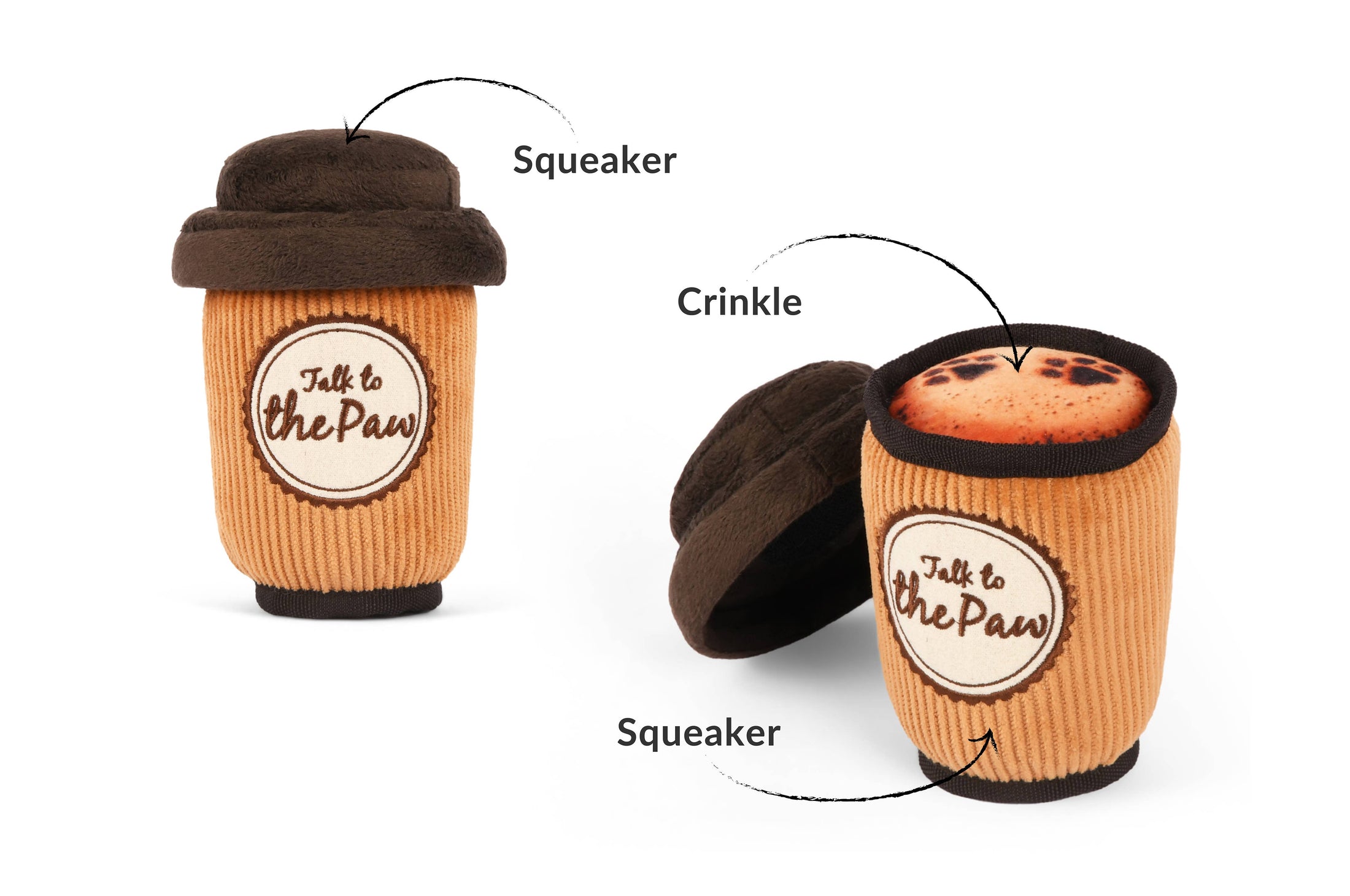 Pup Cup Cafe Plush Dog Toys