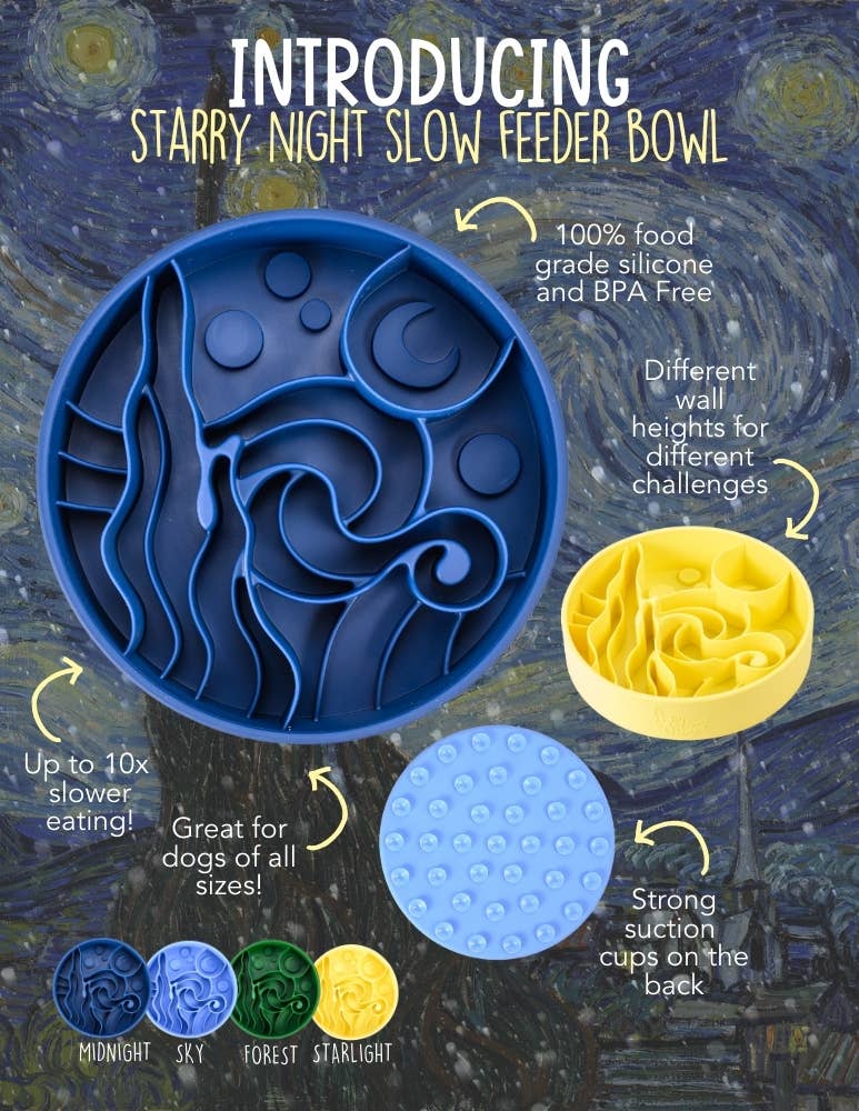Starry Night Slow Feeder Bowl