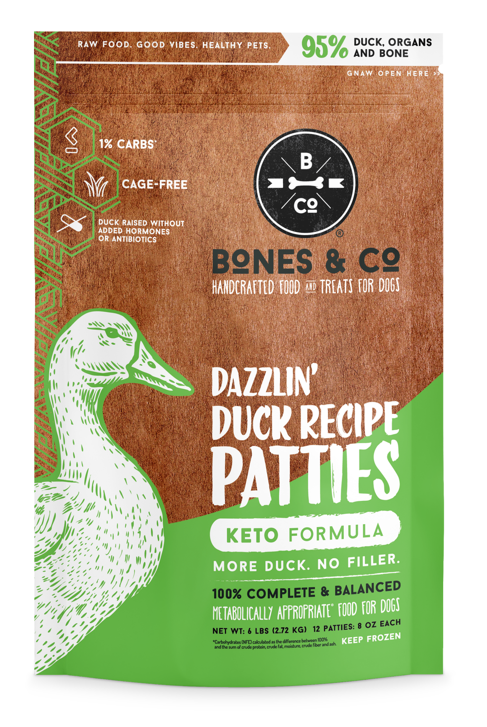 Bones & Co Frozen Raw Dog Food - Duck