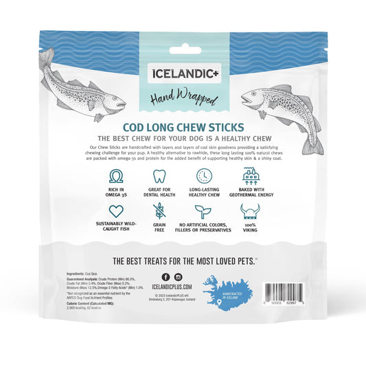 Icelandic+ Cod Skin 10" Long Chew Stick